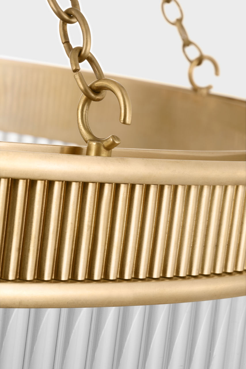 Menil 26" Chandelier | Soft Brass | Crystal Rods