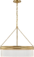 Menil 26" Chandelier | Soft Brass | Crystal Rods