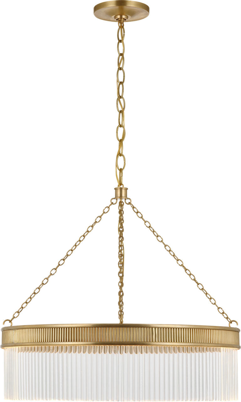 Menil 26" Chandelier | Soft Brass | Crystal Rods