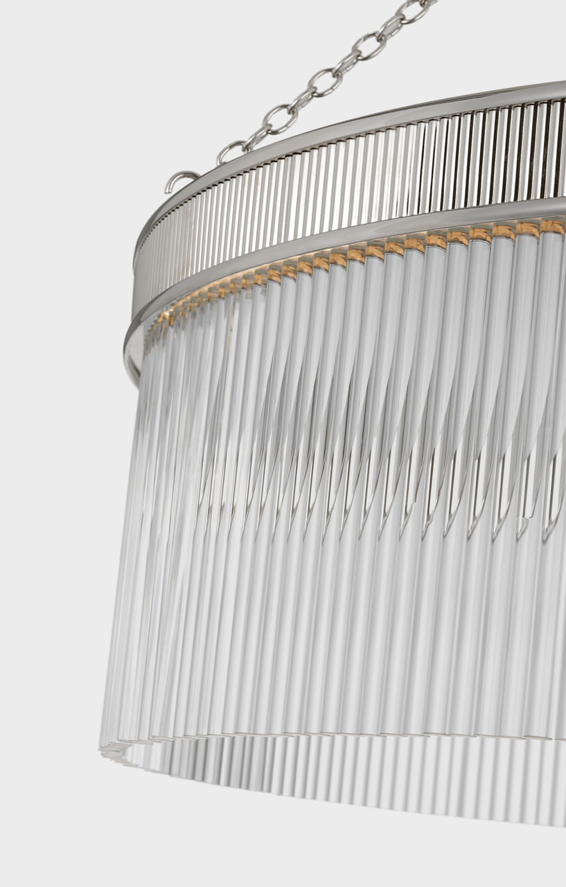 Menil 40" Chandelier | Polished Nickel | Crystal Rods