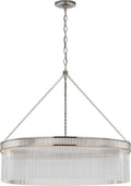 Menil 40" Chandelier | Polished Nickel | Crystal Rods