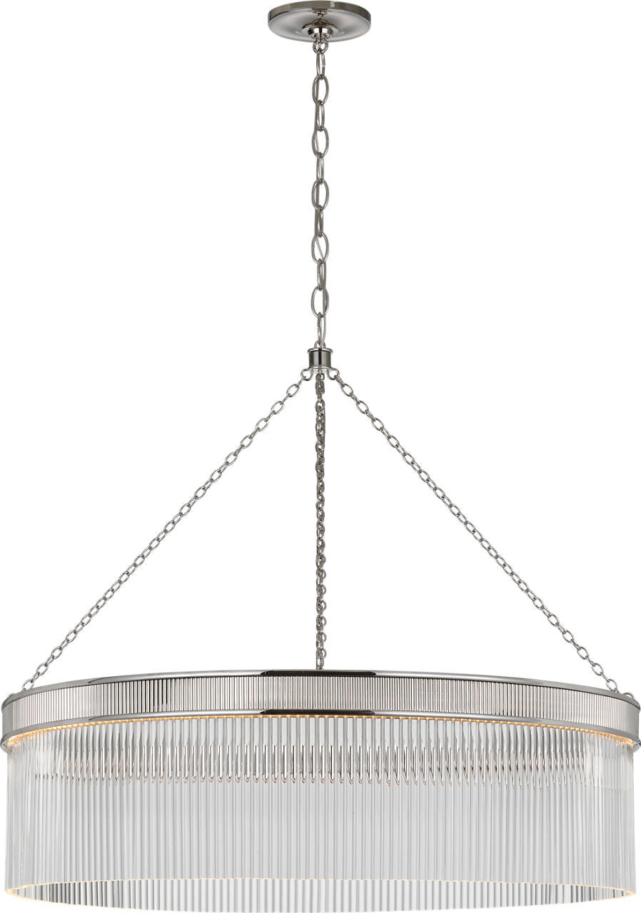 Menil 40" Chandelier | Polished Nickel | Crystal Rods