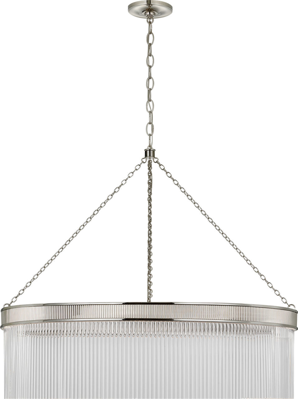 Menil 40" Chandelier | Polished Nickel | Crystal Rods