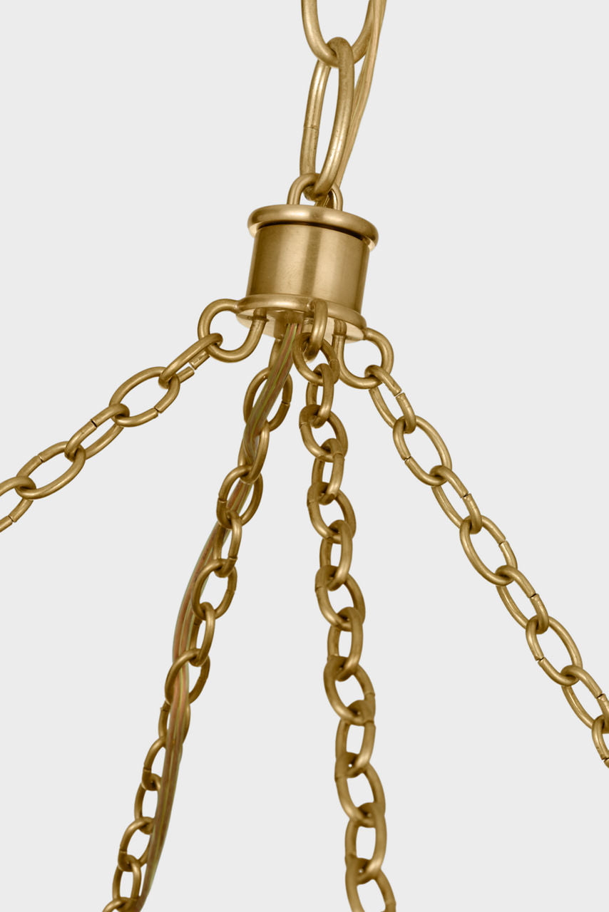 Menil 40" Chandelier | Soft Brass | Crystal Rods