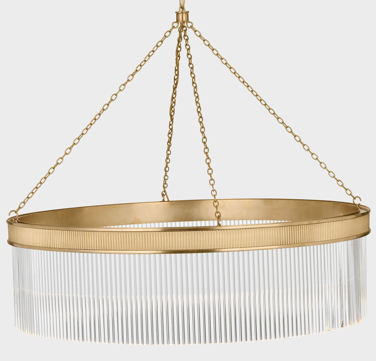 Menil 40" Chandelier | Soft Brass | Crystal Rods