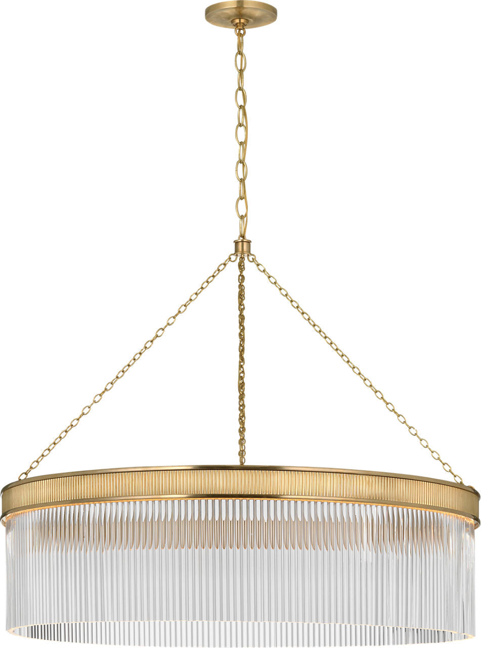 Menil 40" Chandelier | Soft Brass | Crystal Rods