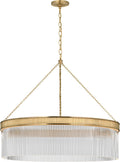 Menil 40" Chandelier | Soft Brass | Crystal Rods