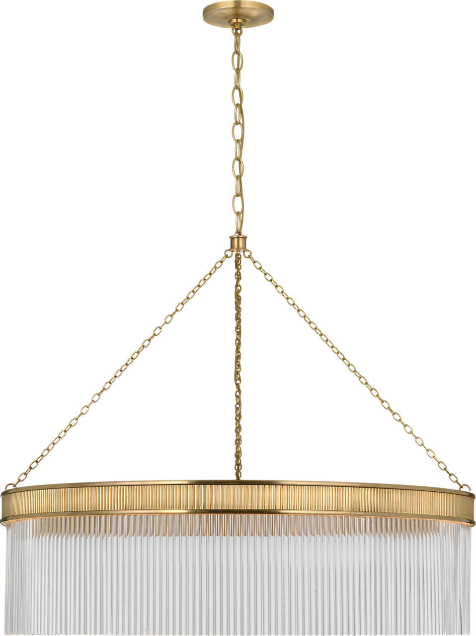 Menil 40" Chandelier | Soft Brass | Crystal Rods