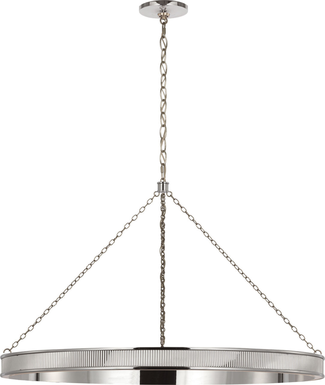 Menil 40" Ring Chandelier | Polished Nickel