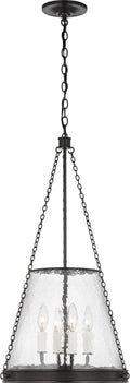 Reese 14" Pendant | Bronze | Clear Restoration Glass