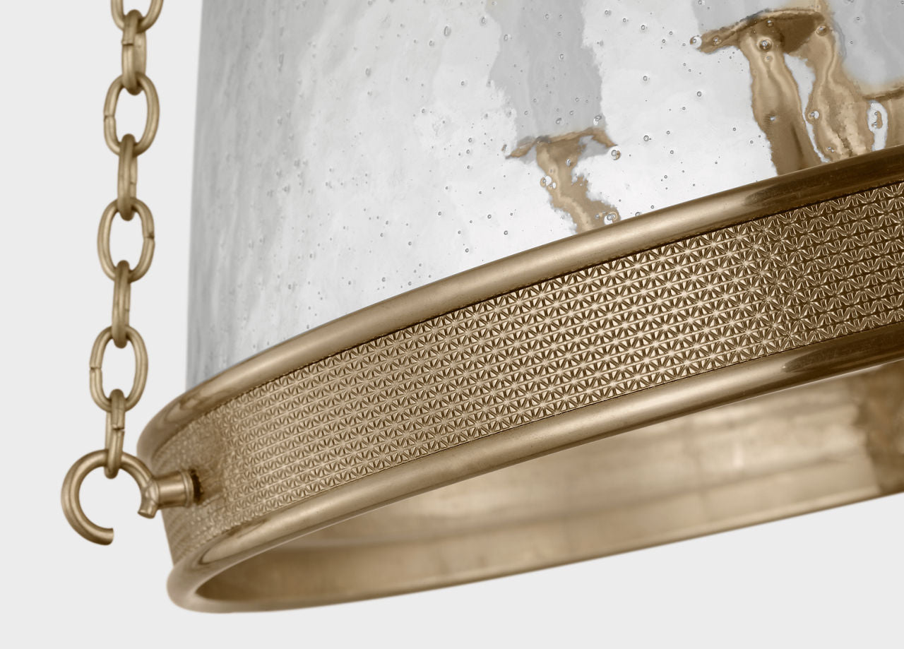 Reese 14" Pendant | Soft Brass | Clear Restoration Glass