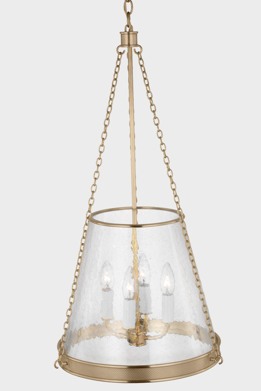 Reese 14" Pendant | Soft Brass | Clear Restoration Glass