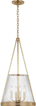 Reese 14" Pendant | Soft Brass | Clear Restoration Glass