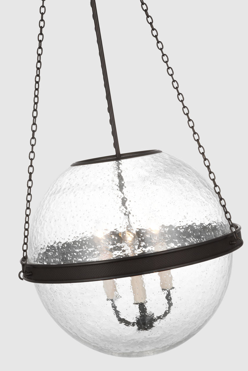 Reese 18" Globe Pendant | Bronze | Clear Restoration Glass