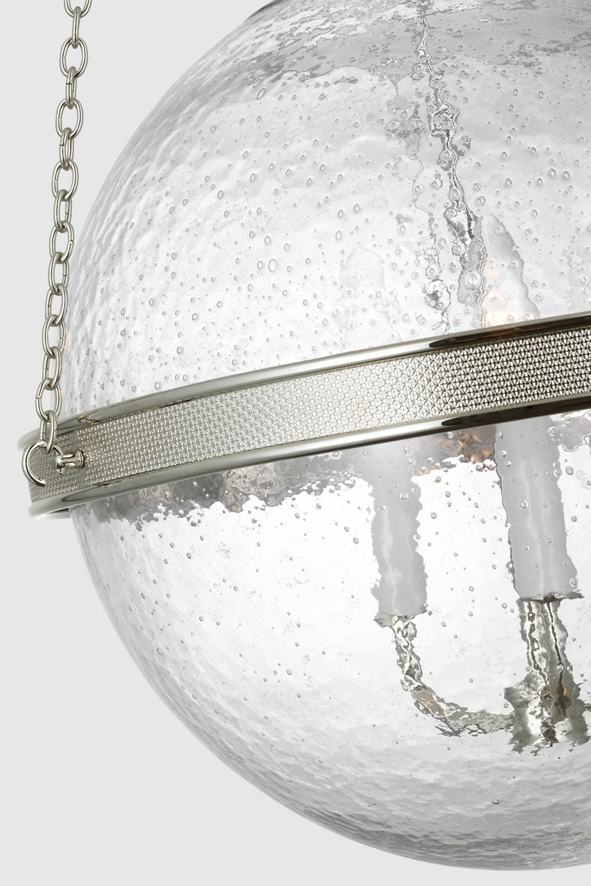 Reese 18" Globe Pendant | Polished Nickel | Clear Restoration Glass