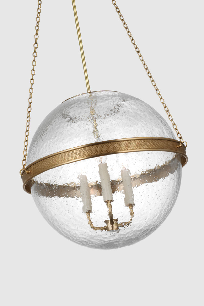 Reese 18" Globe Pendant | Soft Brass | Clear Restoration Glass