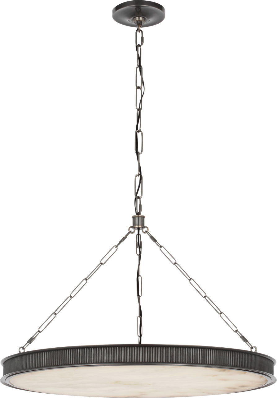Matthew 30" Chandelier | Polished Nickel | Alabaster