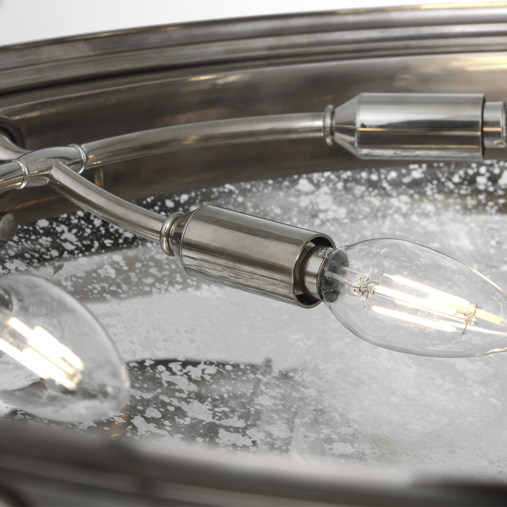 Quinn 28" Chandelier | Pewter | Antique Mercury Glass