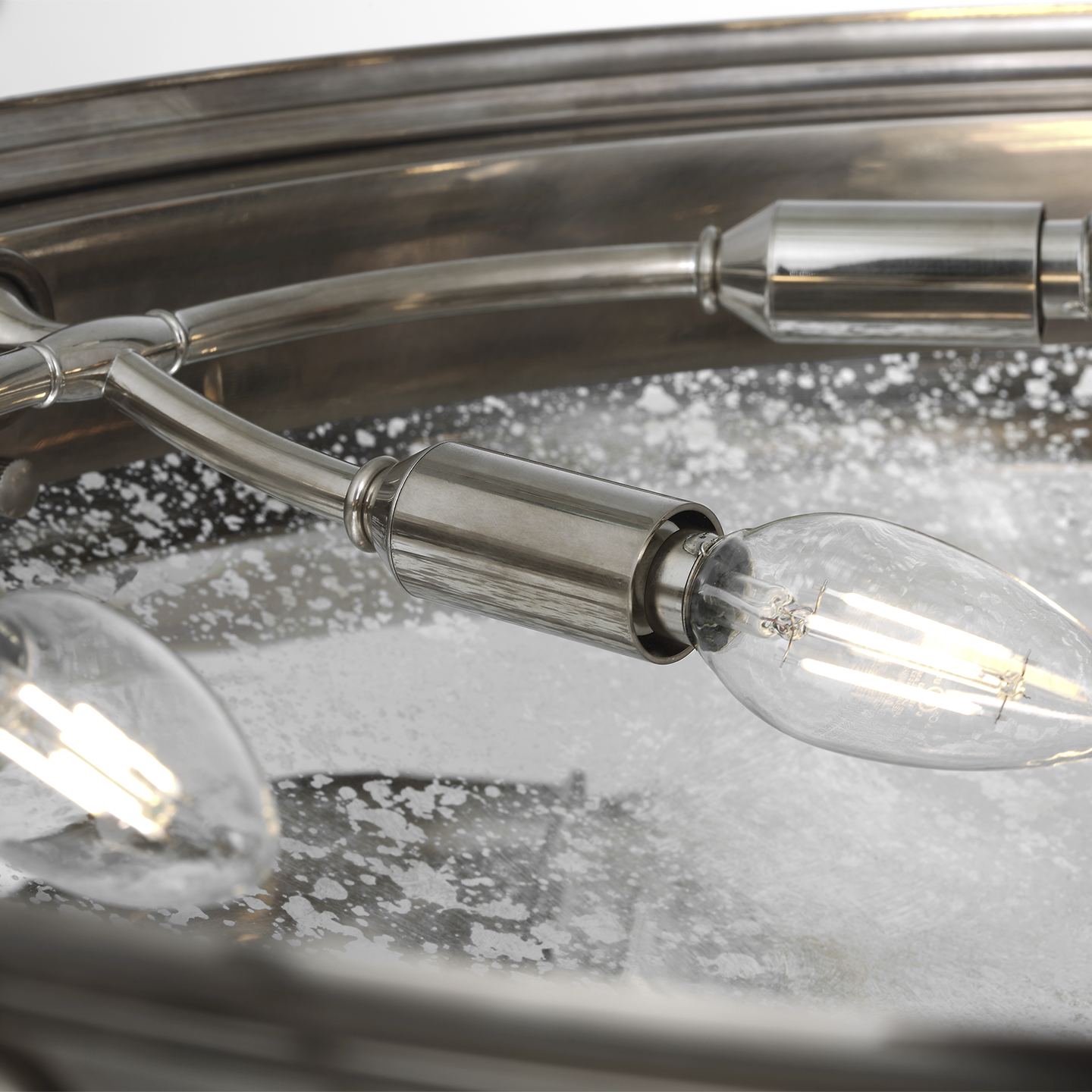 Quinn 28" Chandelier | Pewter | Antique Mercury Glass