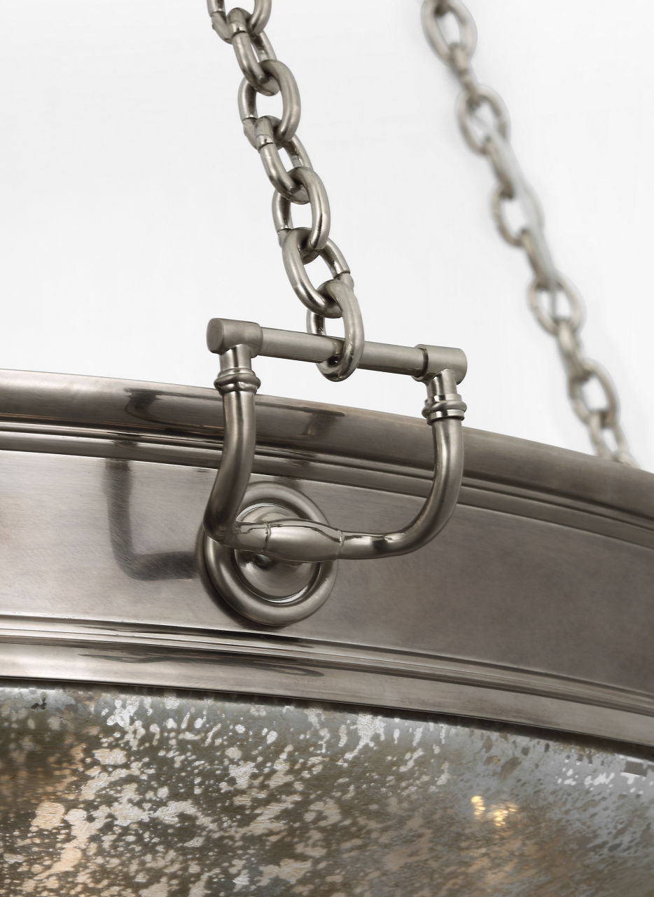 Quinn 28" Chandelier | Pewter | Antique Mercury Glass