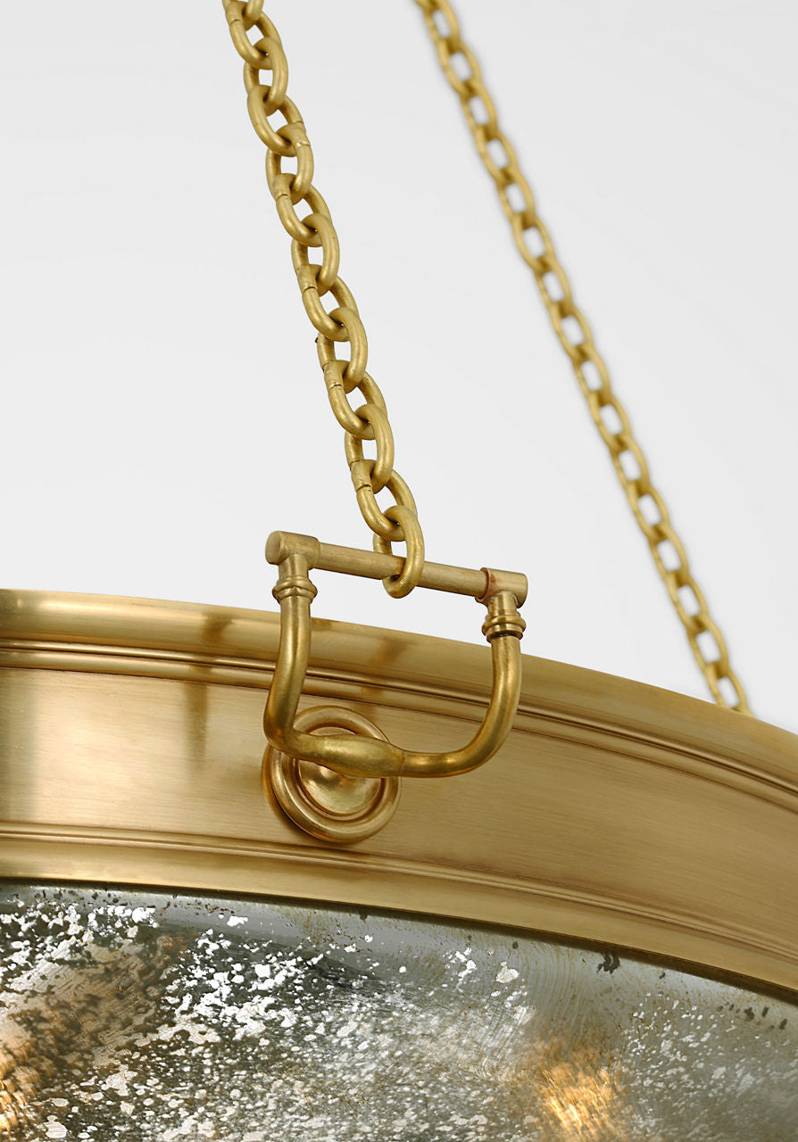 Quinn 28" Chandelier | Soft Brass | Antique Mercury Glass