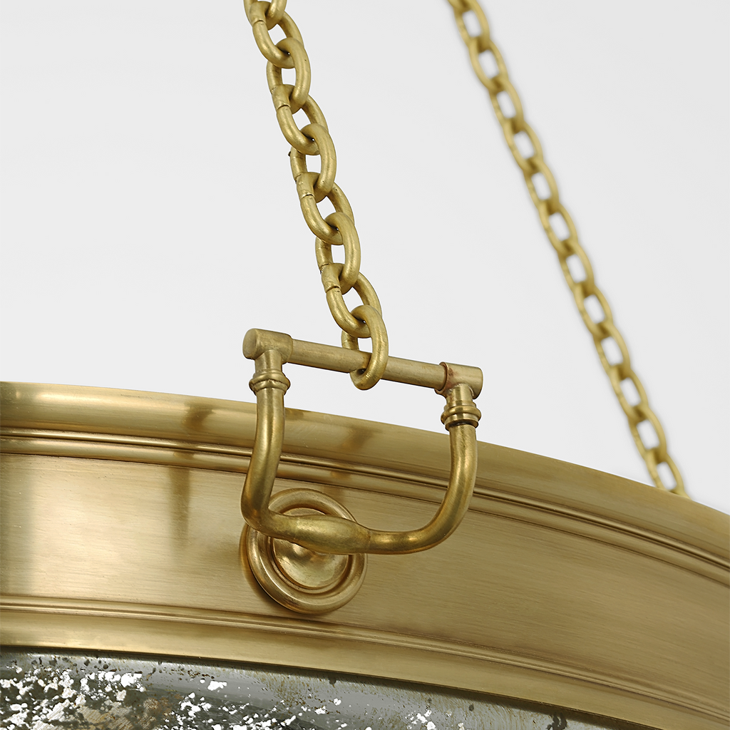 Quinn 28" Chandelier | Soft Brass | Antique Mercury Glass