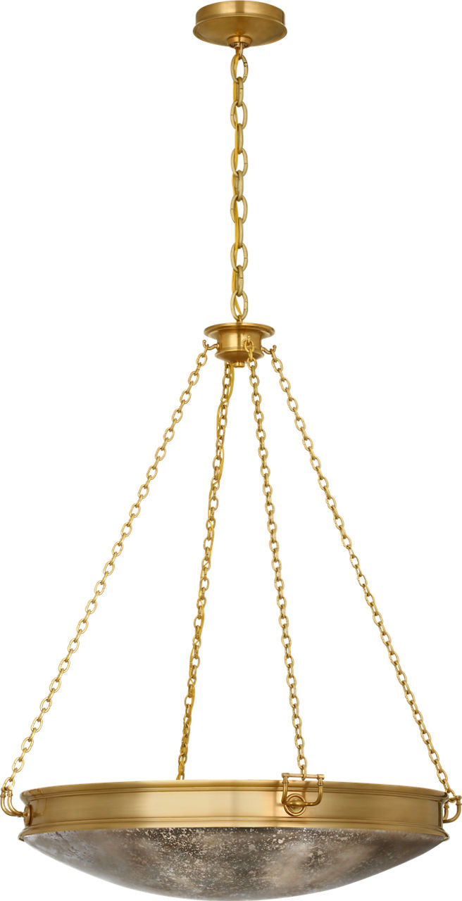 Quinn 28" Chandelier | Soft Brass | Antique Mercury Glass
