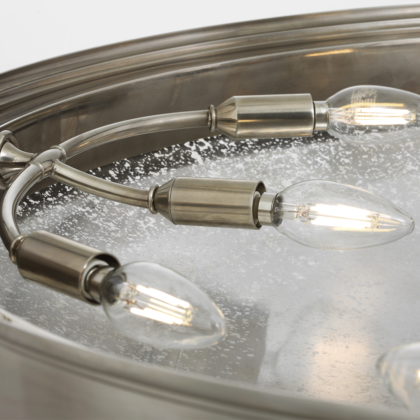 Quinn 35" Chandelier | Pewter | Antique Mercury Glass