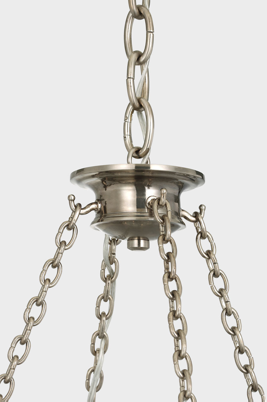 Quinn 35" Chandelier | Pewter | Antique Mercury Glass
