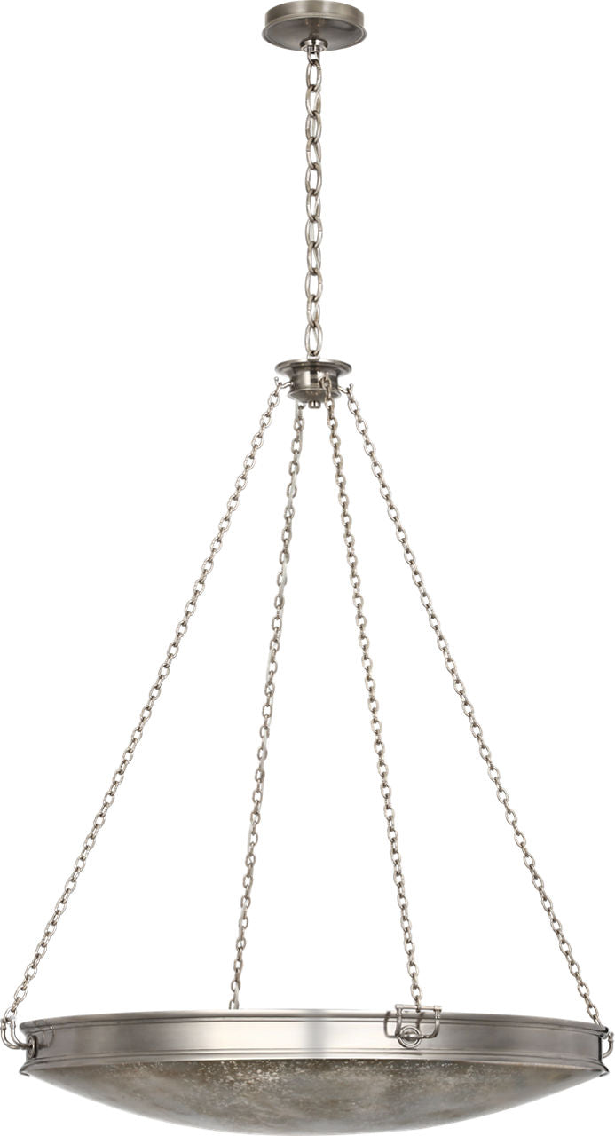 Quinn 35" Chandelier | Pewter | Antique Mercury Glass