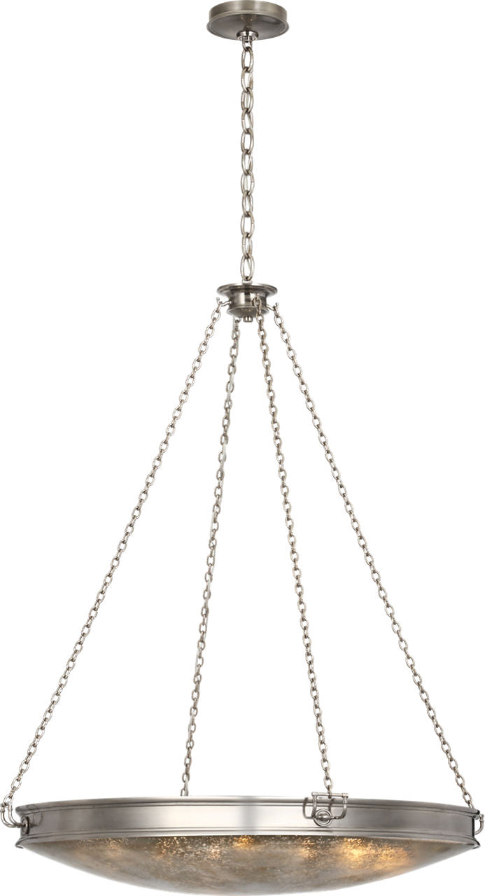 Quinn 35" Chandelier | Pewter | Antique Mercury Glass