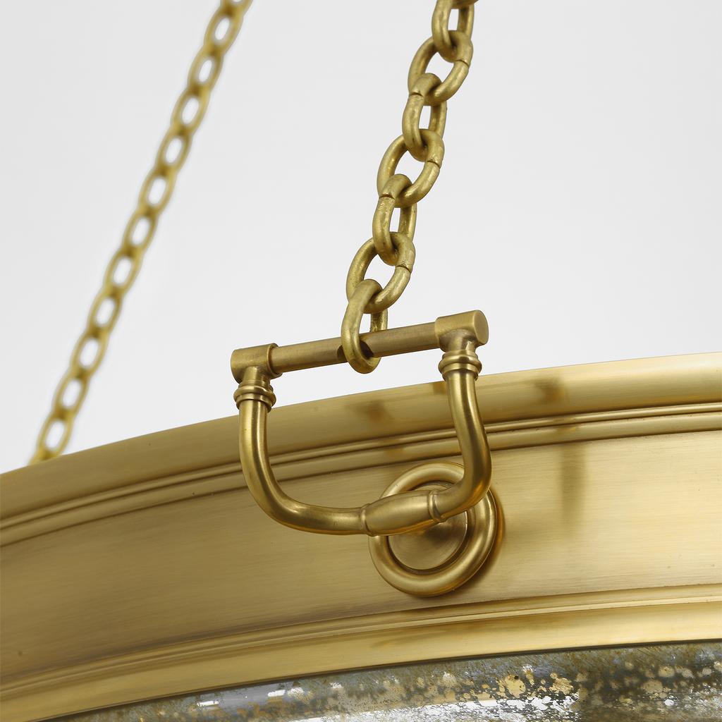 Quinn 35" Chandelier | Soft Brass | Antique Mercury Glass