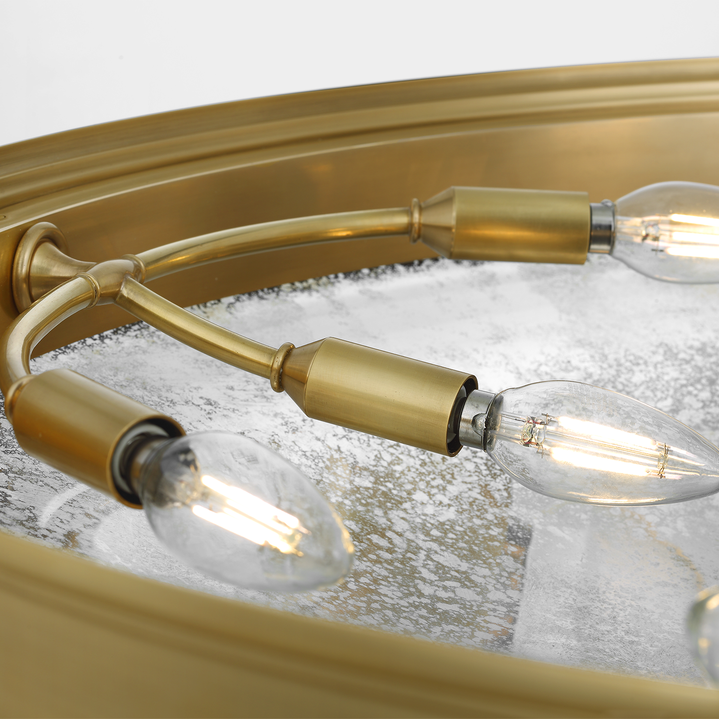 Quinn 35" Chandelier | Soft Brass | Antique Mercury Glass