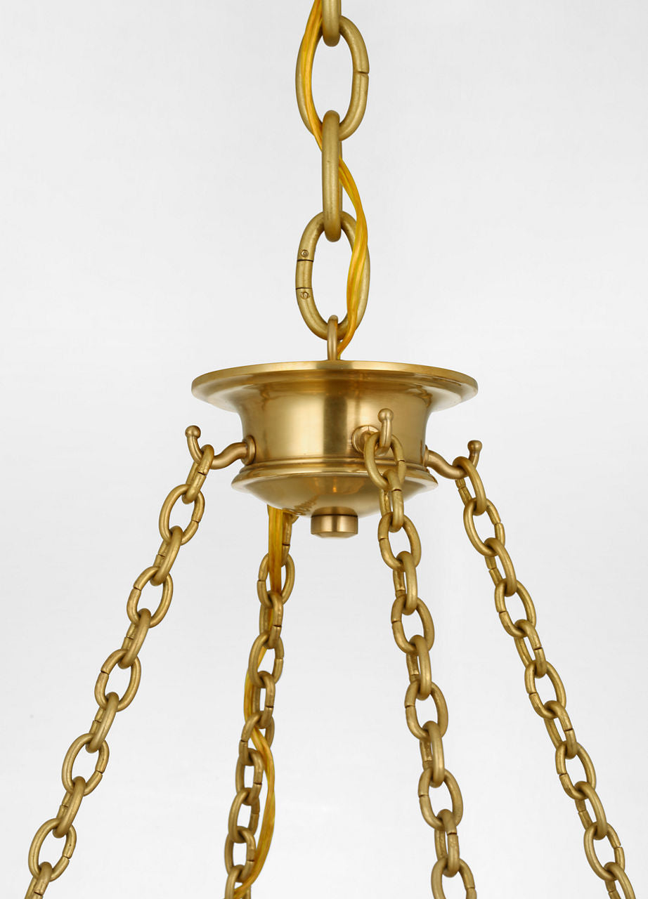 Quinn 35" Chandelier | Soft Brass | Antique Mercury Glass