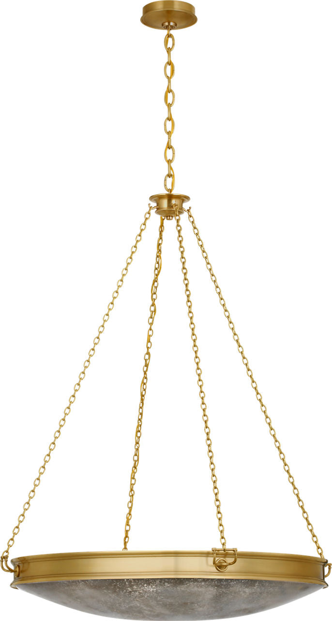 Quinn 35" Chandelier | Soft Brass | Antique Mercury Glass