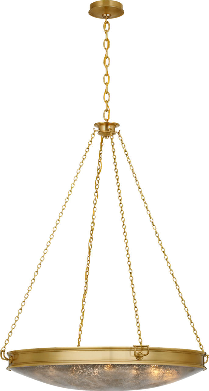 Quinn 35" Chandelier | Soft Brass | Antique Mercury Glass