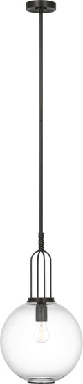 Meir 12" Pendant | Bronze | Clear Glass