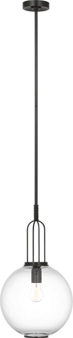 Meir 12" Pendant | Bronze | Clear Glass