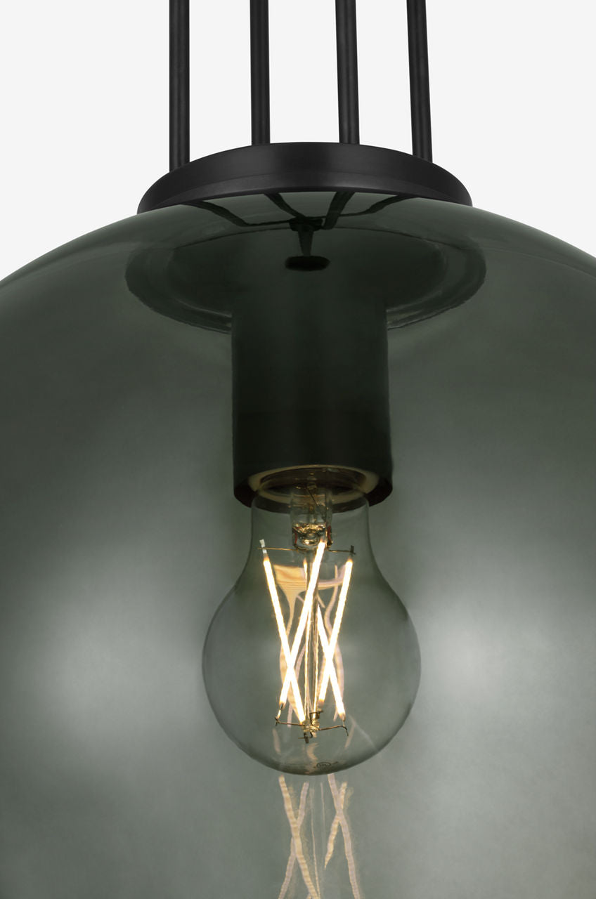 Meir 12" Pendant | Bronze | Smoked Glass