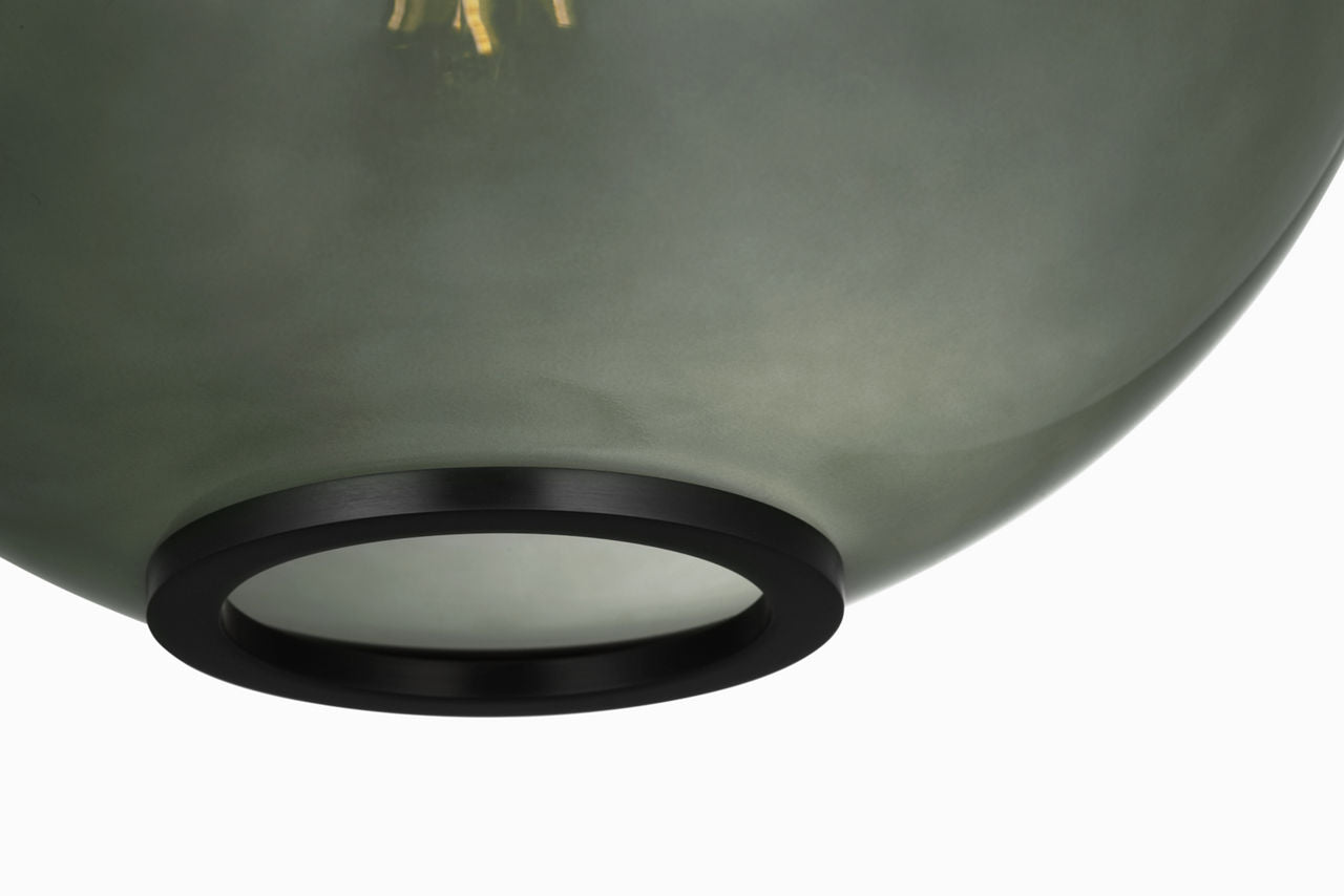 Meir 12" Pendant | Bronze | Smoked Glass