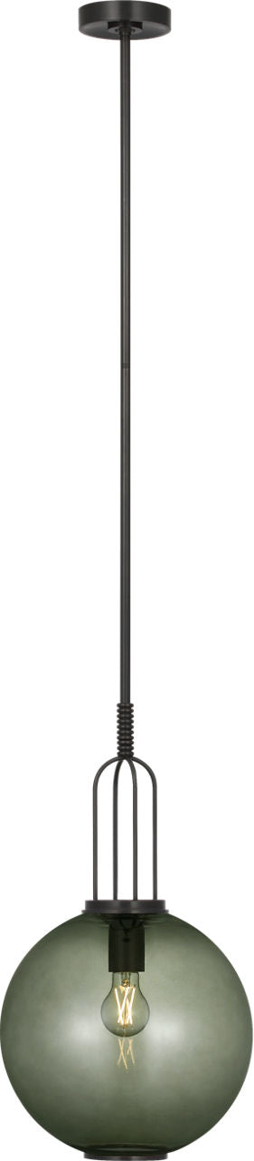 Meir 12" Pendant | Bronze | Smoked Glass