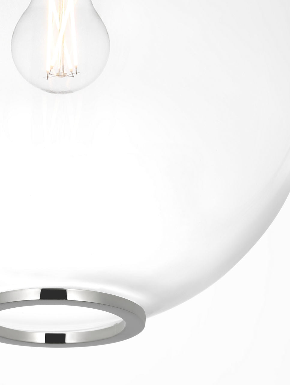 Meir 12" Pendant | Polished Nickel | Clear Glass