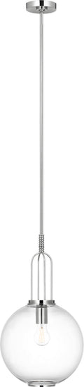 Meir 12" Pendant | Polished Nickel | Clear Glass
