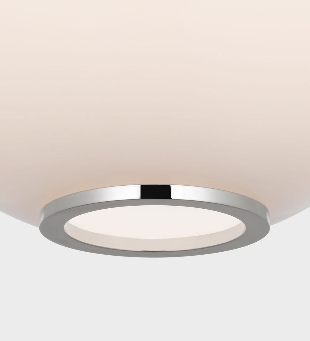 Meir 12" Pendant | Polished Nickel | White Glass