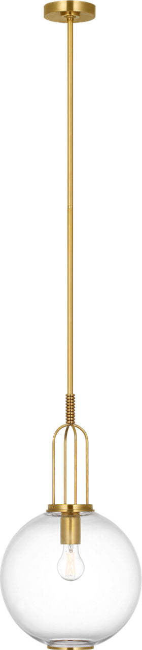 Meir 12" Pendant | Soft Brass | Clear Glass