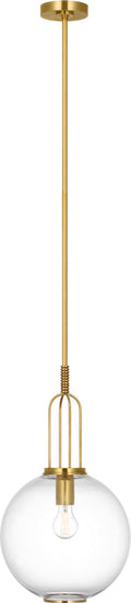 Meir 12" Pendant | Soft Brass | Clear Glass