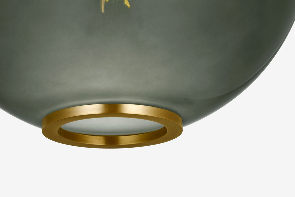 Meir 12" Pendant | Soft Brass | Smoked Glass