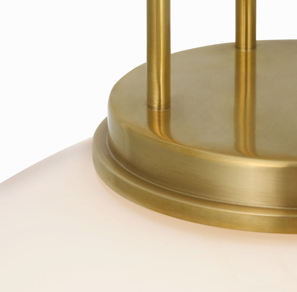Meir 12" Pendant | Soft Brass | White Glass