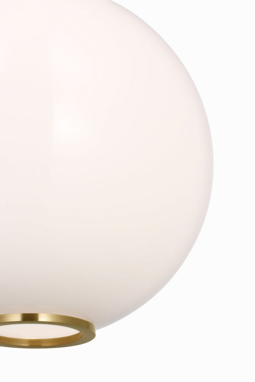 Meir 12" Pendant | Soft Brass | White Glass