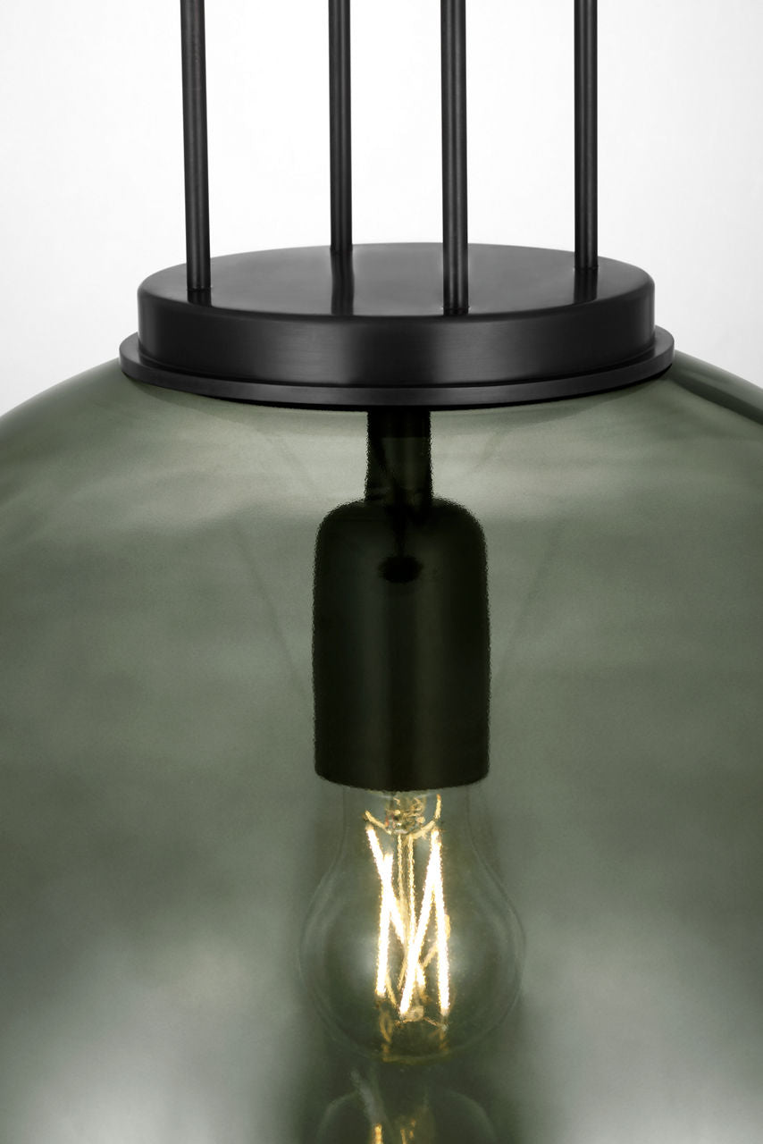 Meir 16" Pendant | Bronze | Smoked Glass
